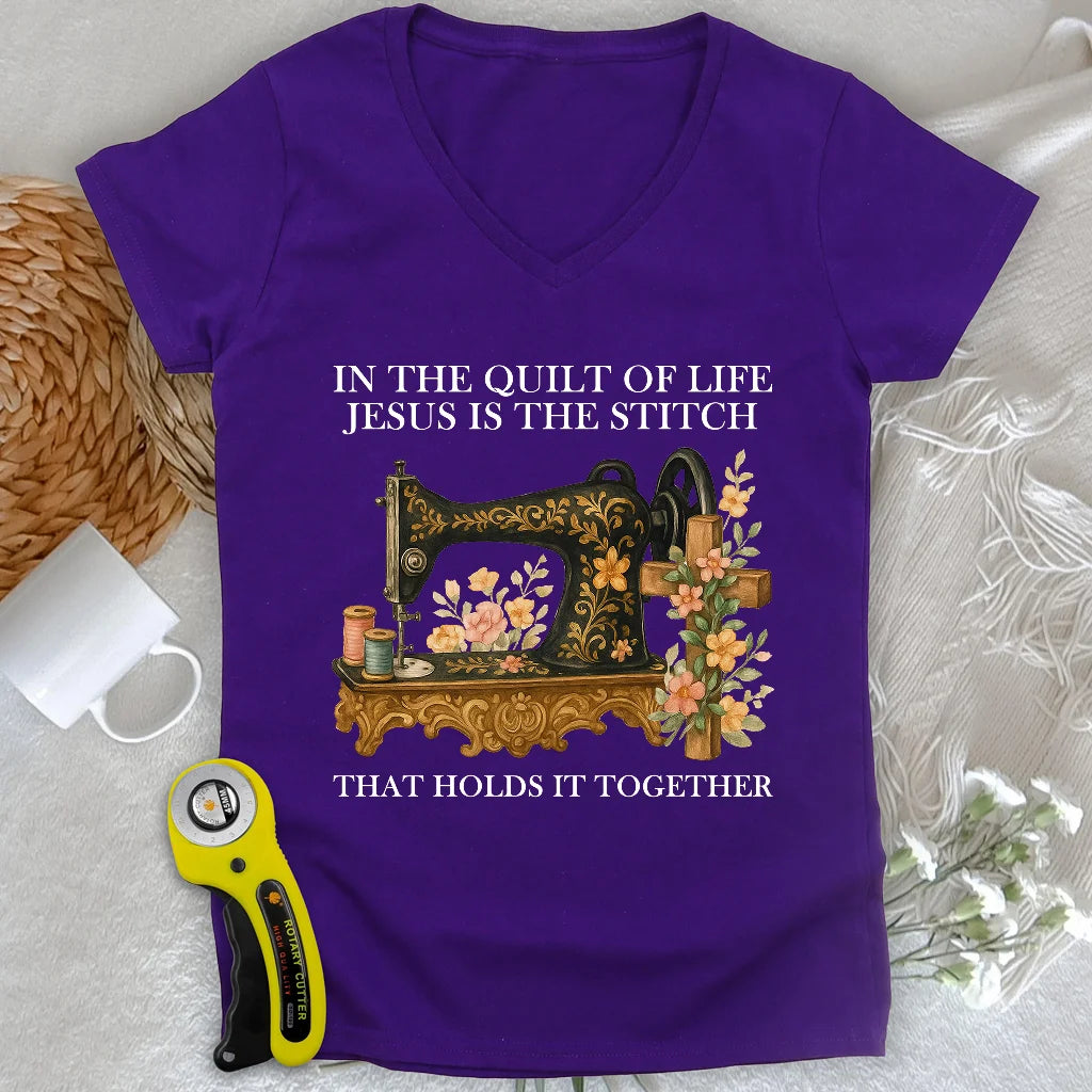 Stitched In Faith Lady V-neck