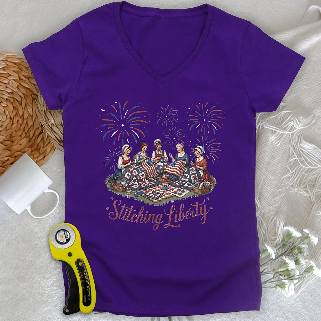 Stitching Liberty Lady V-neck
