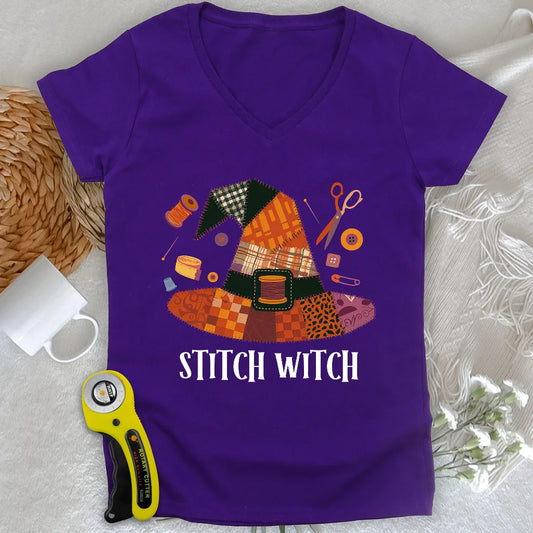 Stitchy Witch Lady V-neck