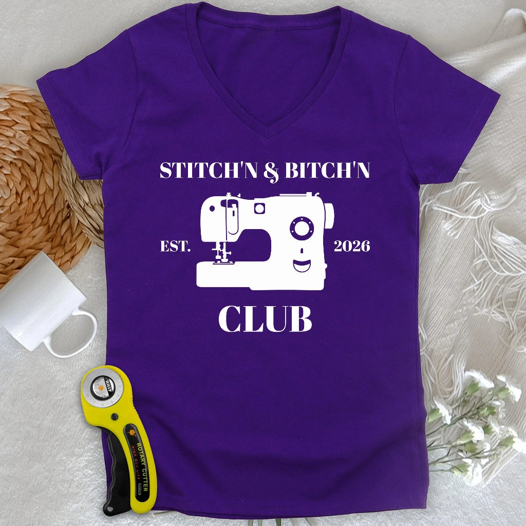 The Stitch’n & Bitch’n Club Lady V-neck