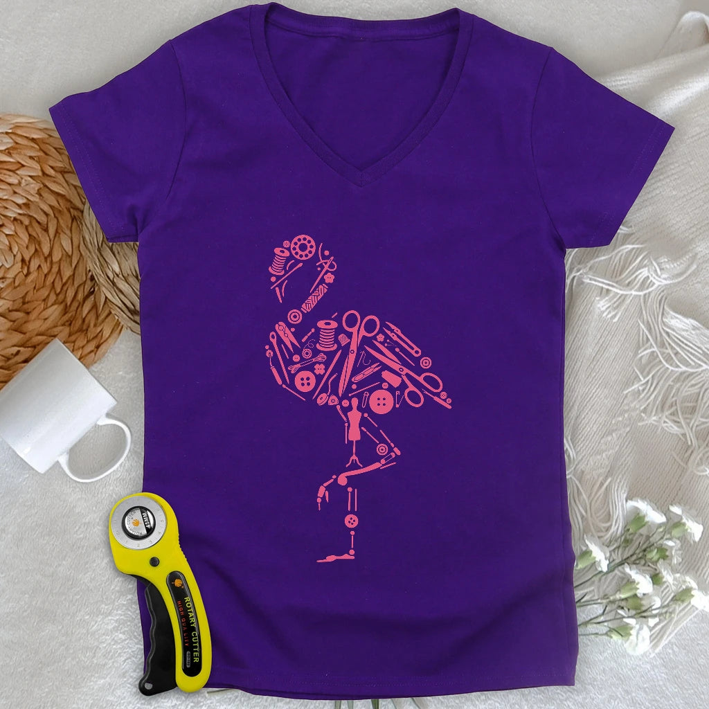 The Tailor's Flamingo Lady V-neck