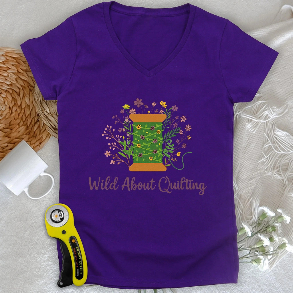 Wild About Quilting V-neck