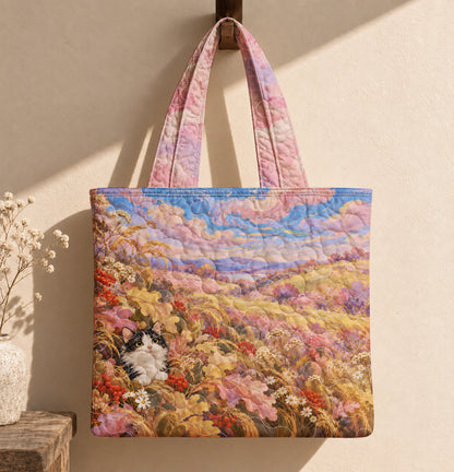 Rainbow Quilt Stars Quilted Tote Bag