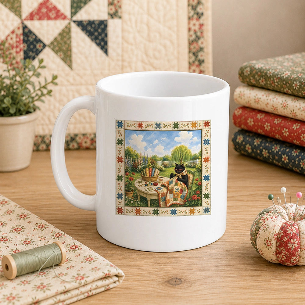 Purrfect Day for Quilting 11oz Mug