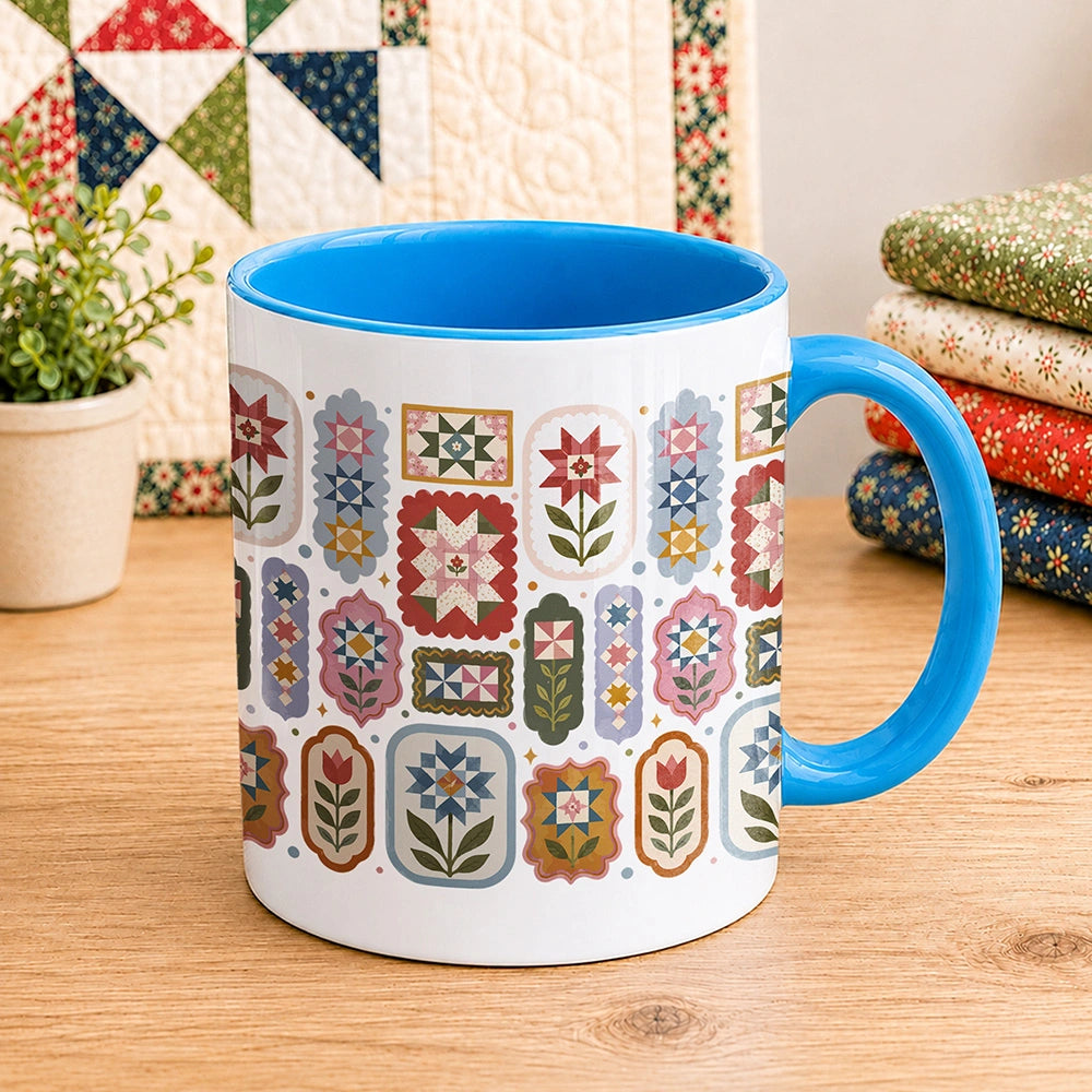 Quilt Block Flower 11oz Mug