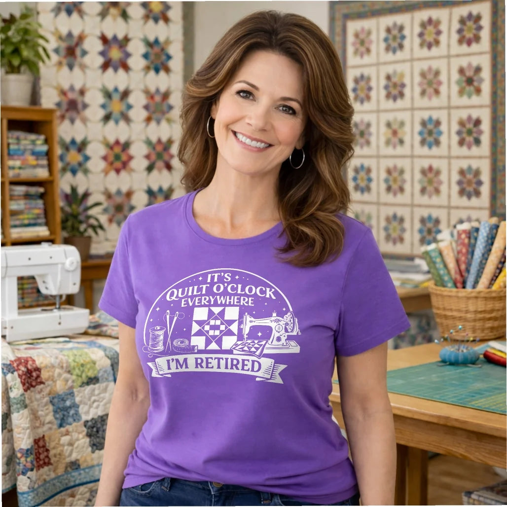 T-shirt de quilteuse à la retraite