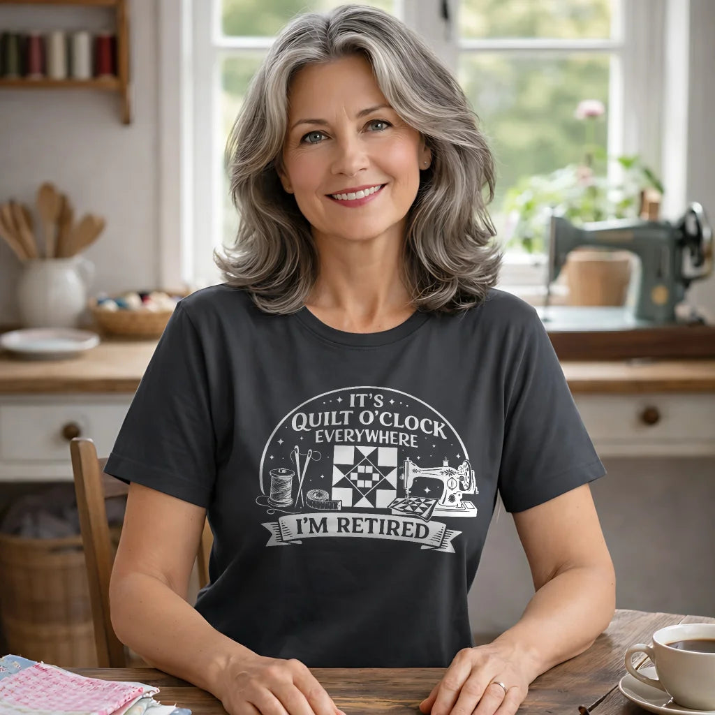T-shirt de quilteuse à la retraite