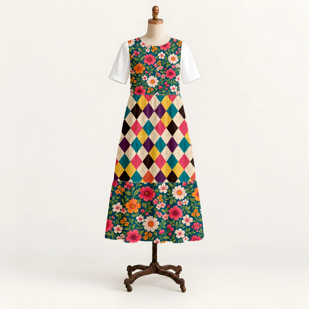 Retro Floral Long Dress