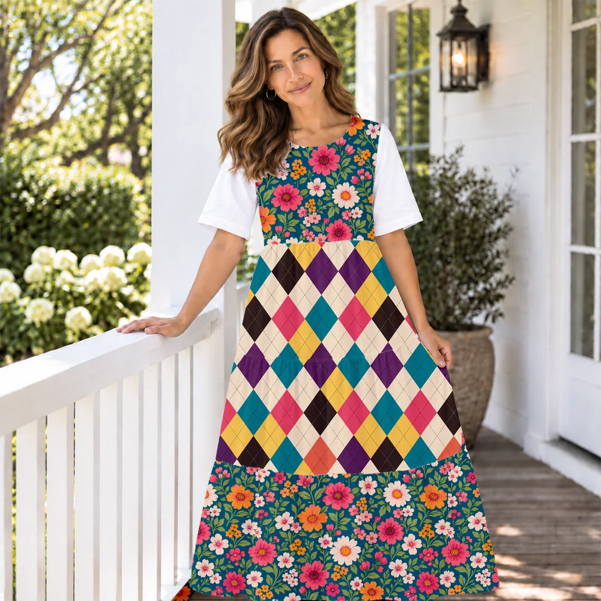 Retro Floral Long Dress