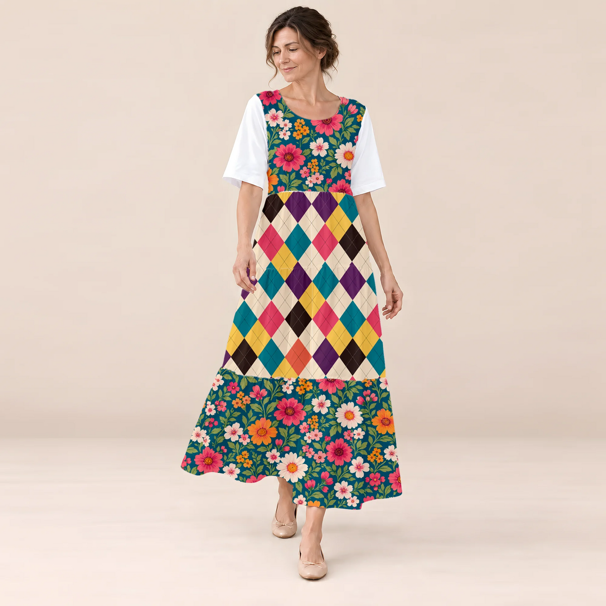 Retro Floral Long Dress