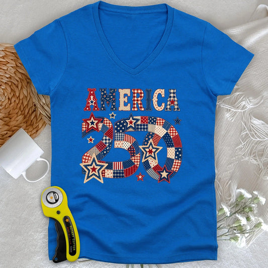America 250 Lady V-neck