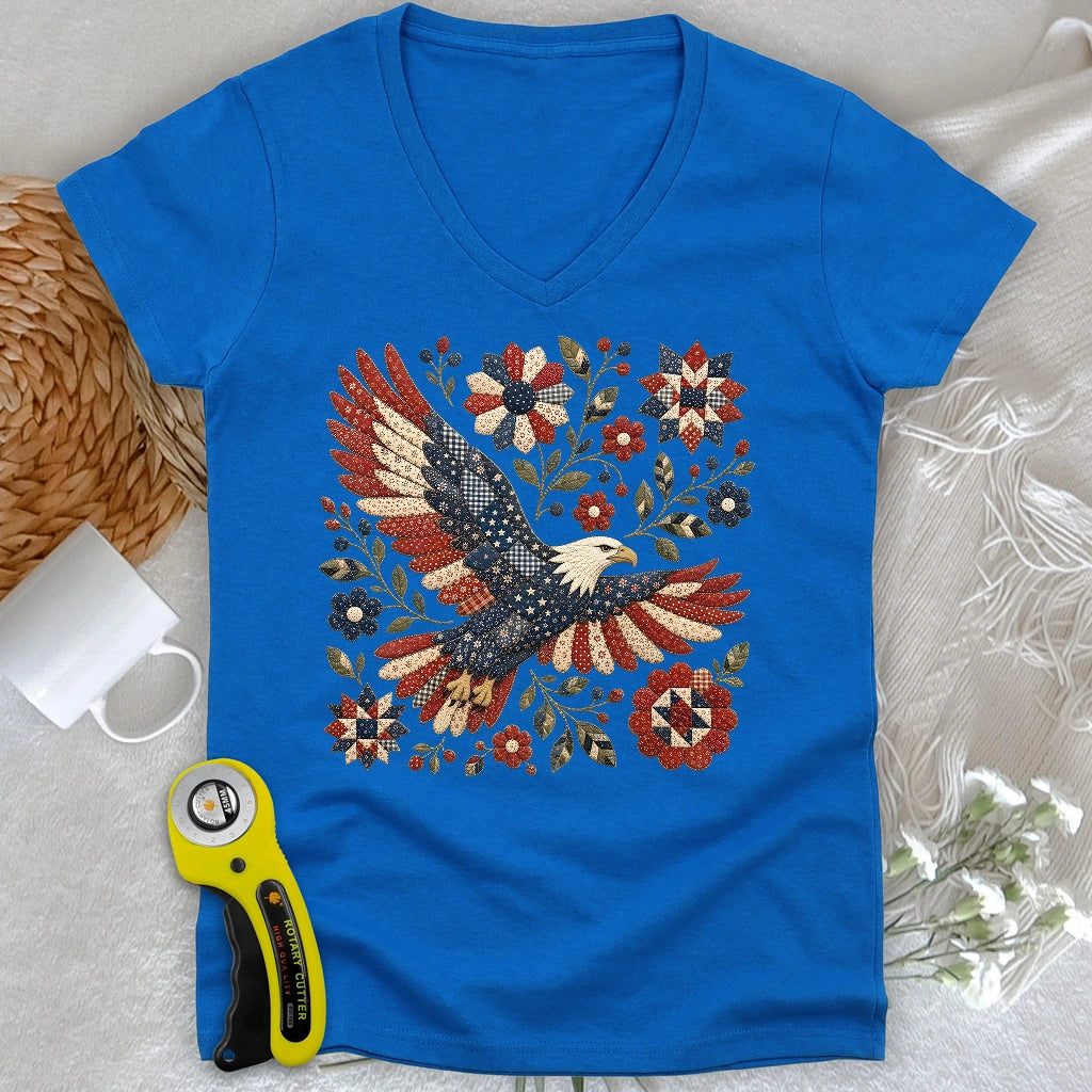 American Eagle Appliqué Lady V-neck