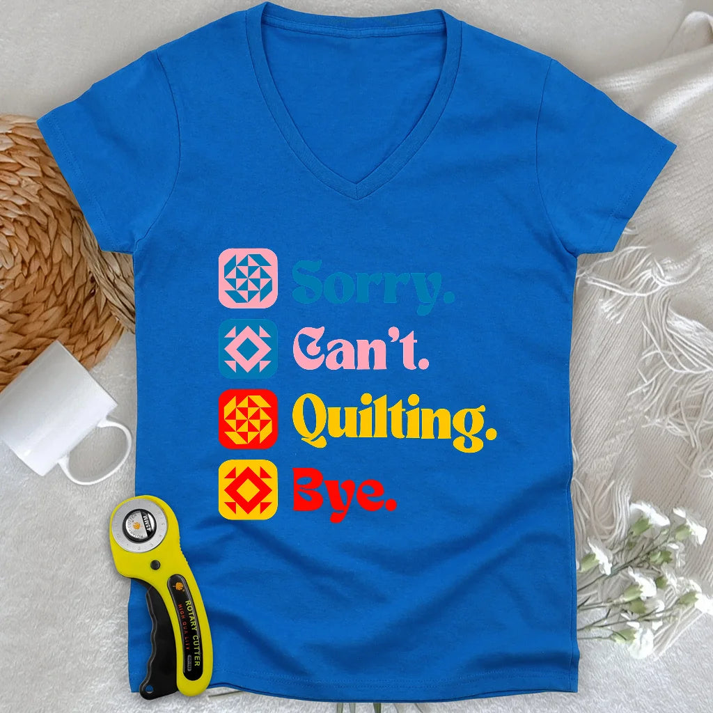 Can't Quilting Lady V-neck
