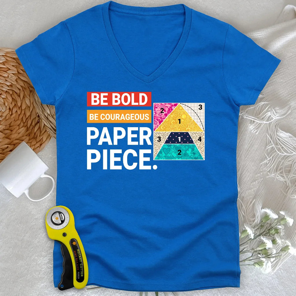 Courage to Paper Piece Lady V-neck