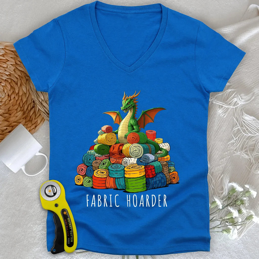 Dragon Fabric Hoarder Lady V-neck