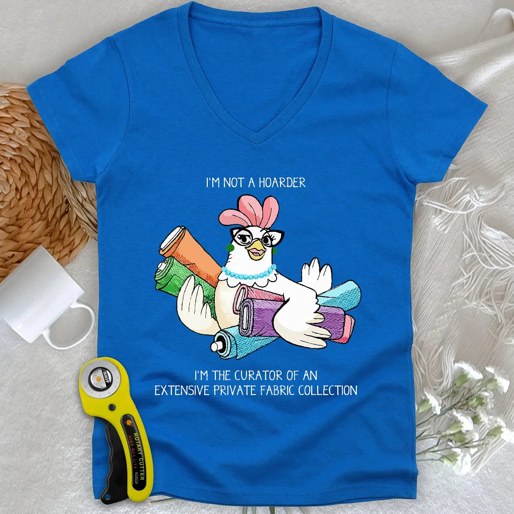 Fabric Hoarder Lady V-neck