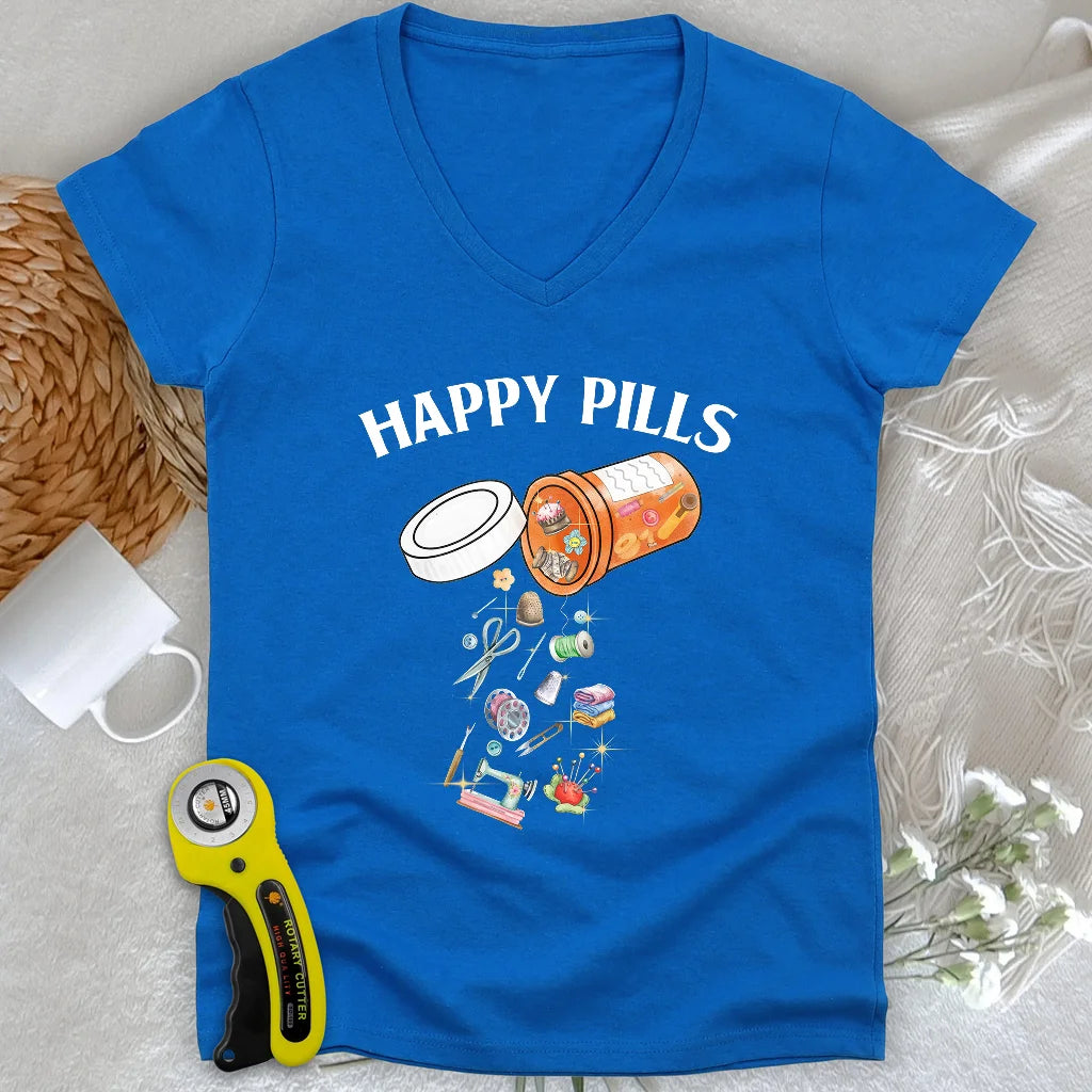 Lady V-neck Pilules du bonheur