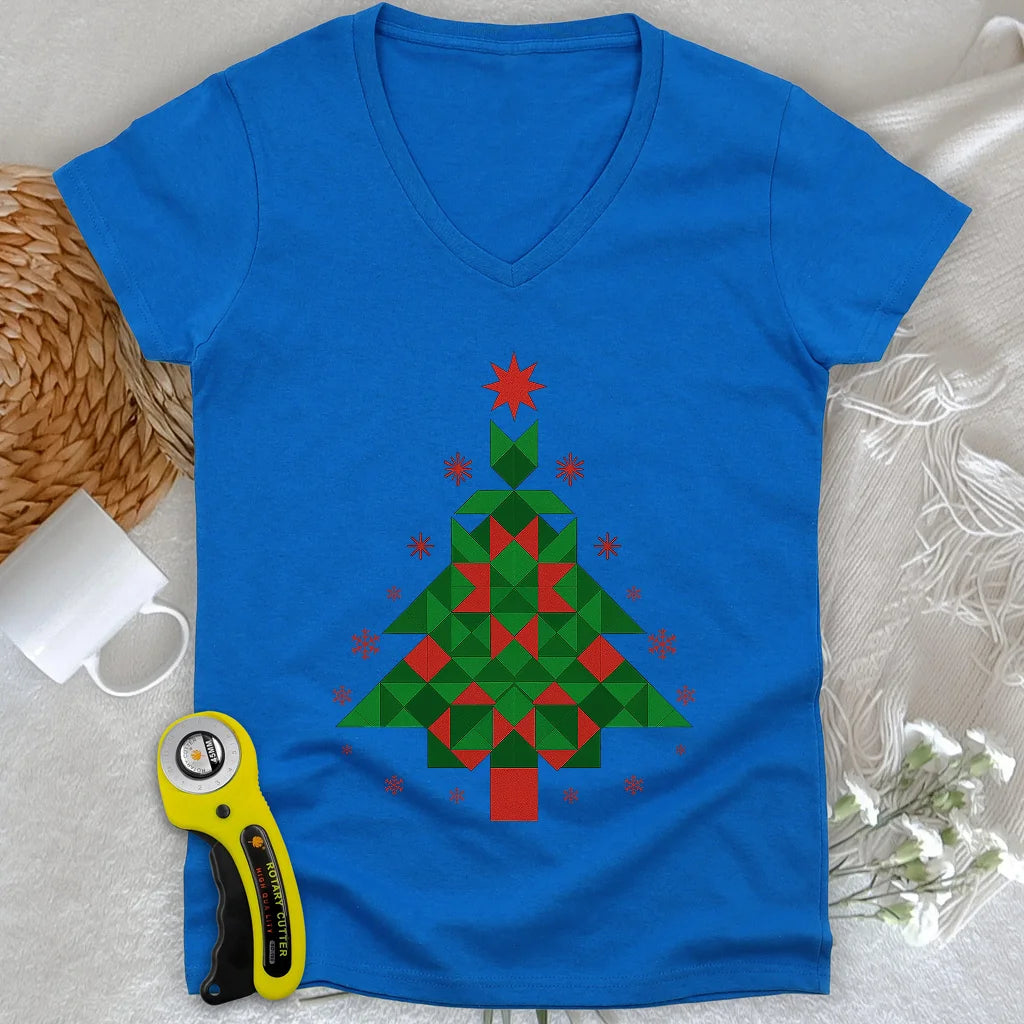 Merry Quiltmas Lady V-neck