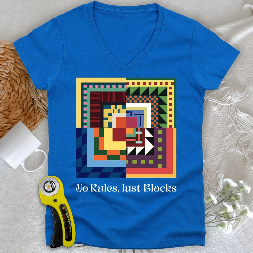 T-shirt col en V Modern Quilter Mind Lady
