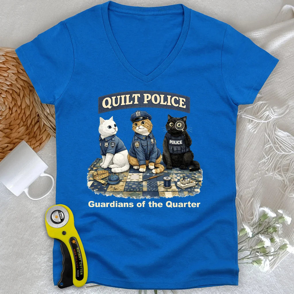 Quilt Police Lady V-neck