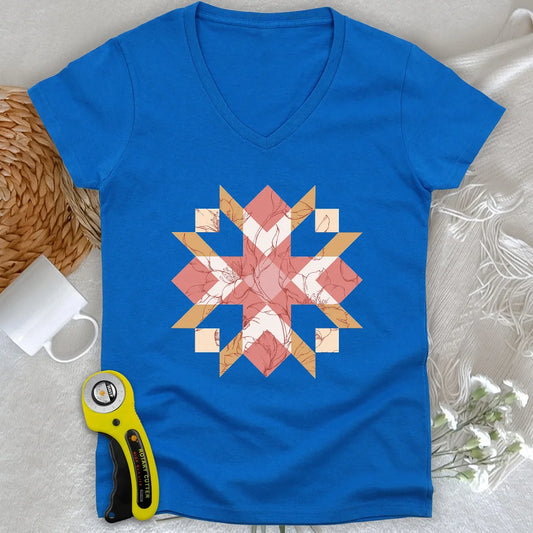 Quilted Botanica Lady V-neck