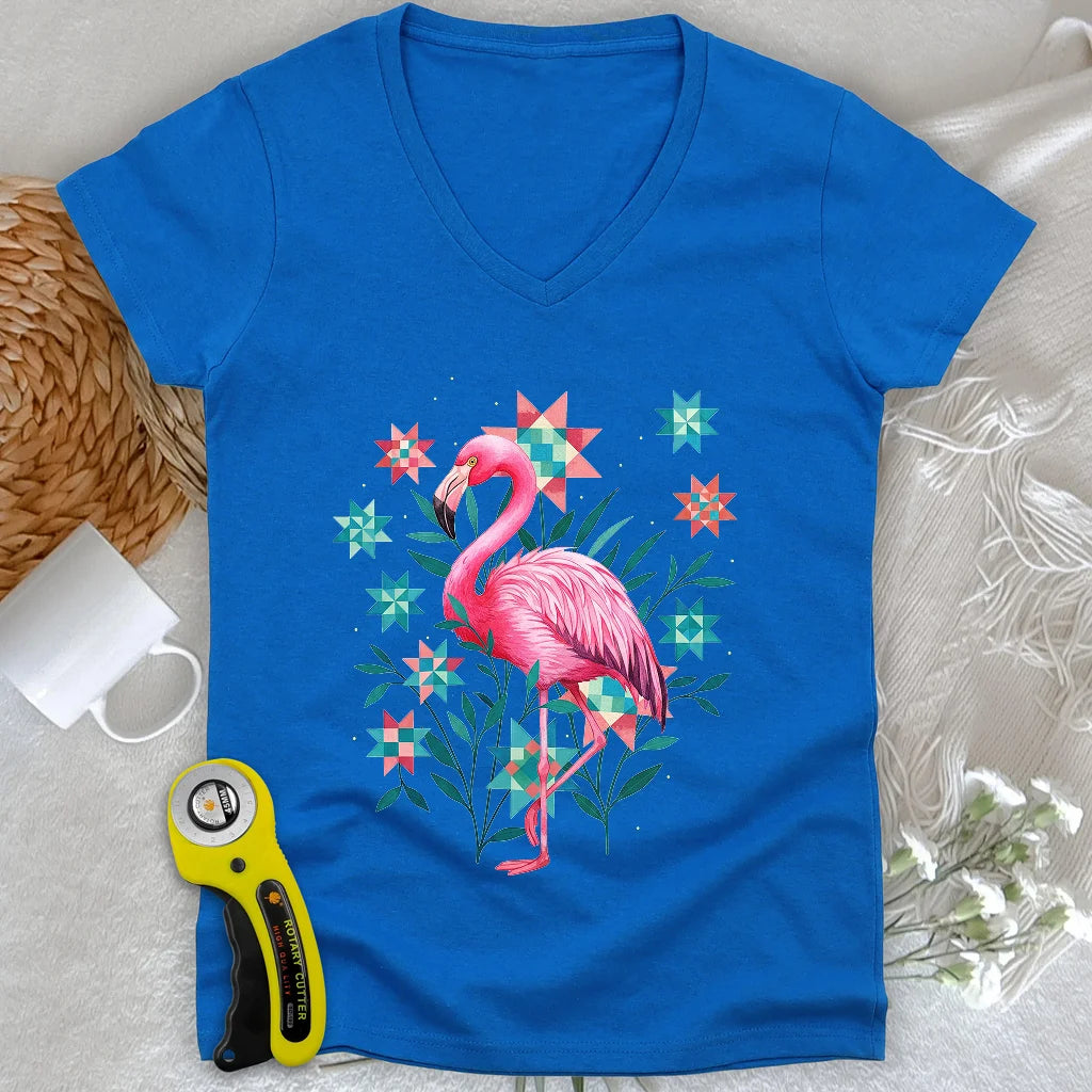 Quilted Garden Lady V-neck