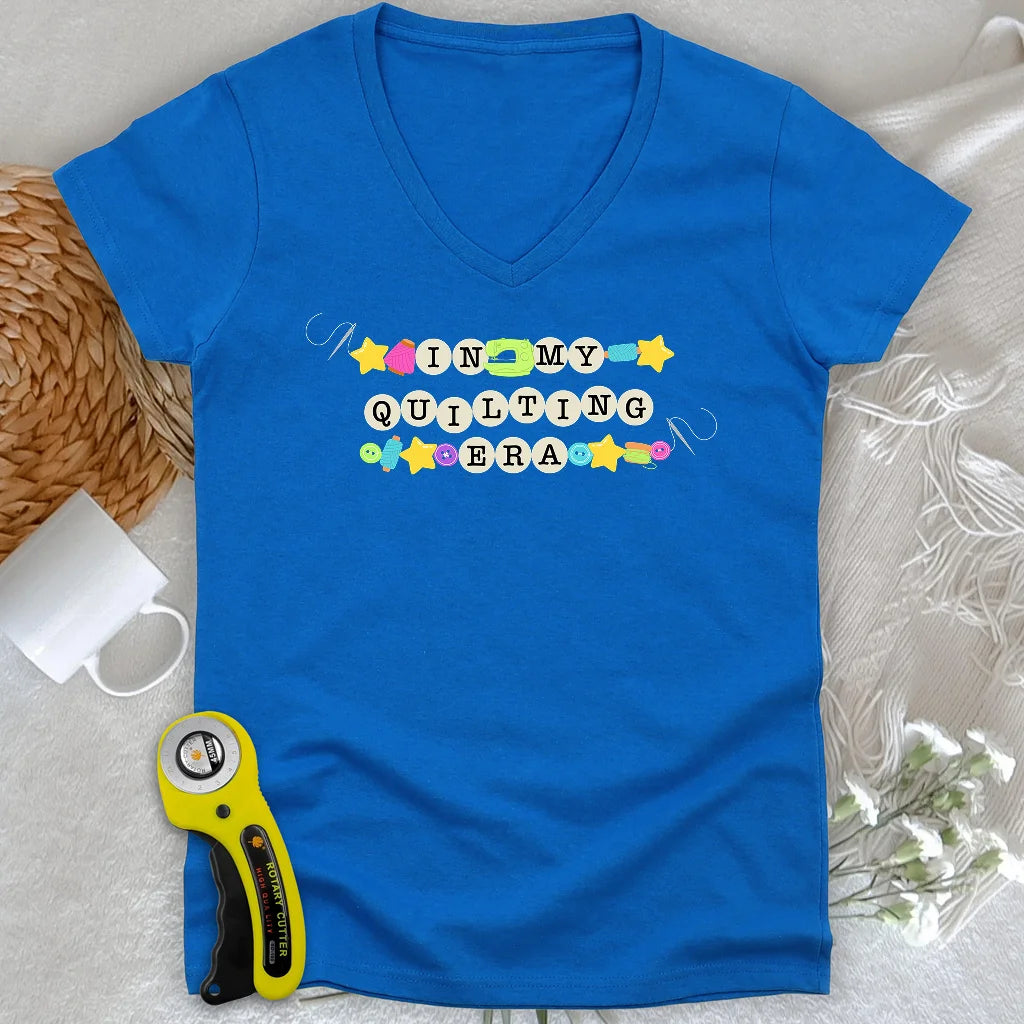 Pull en tricot matelassé col en V pour femme