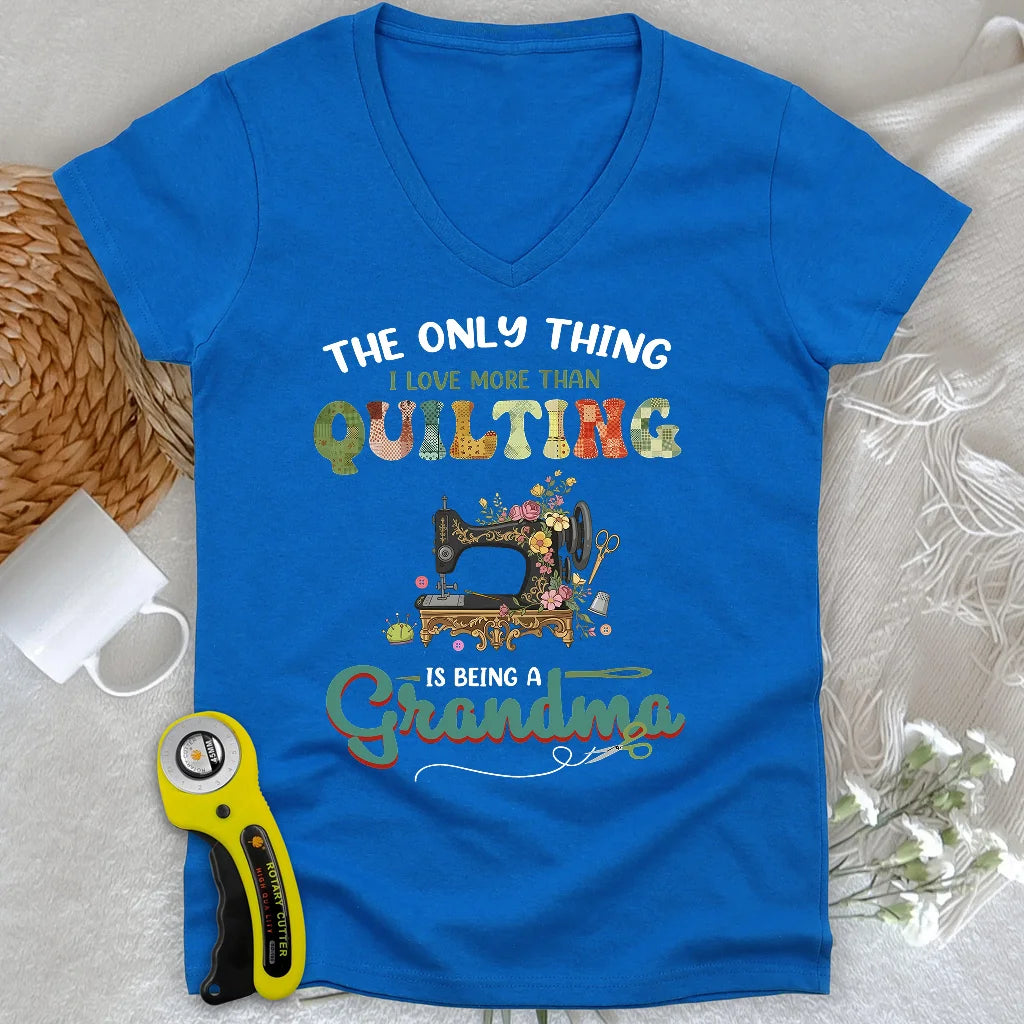 Quilting Comes Second Lady V-neck