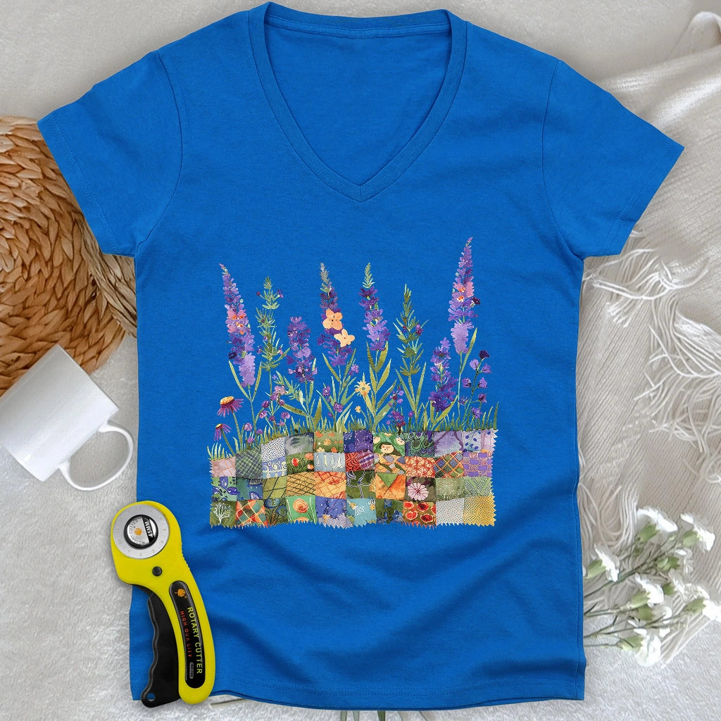 Quilting Field Lady V-neck