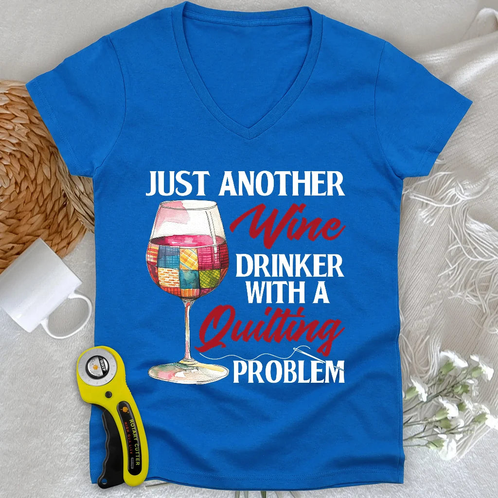 Quilting Problem Lady V-neck