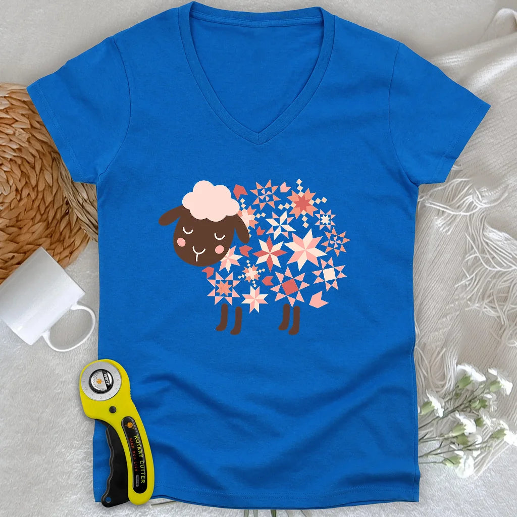 Quilty Sheep Lady V-neck