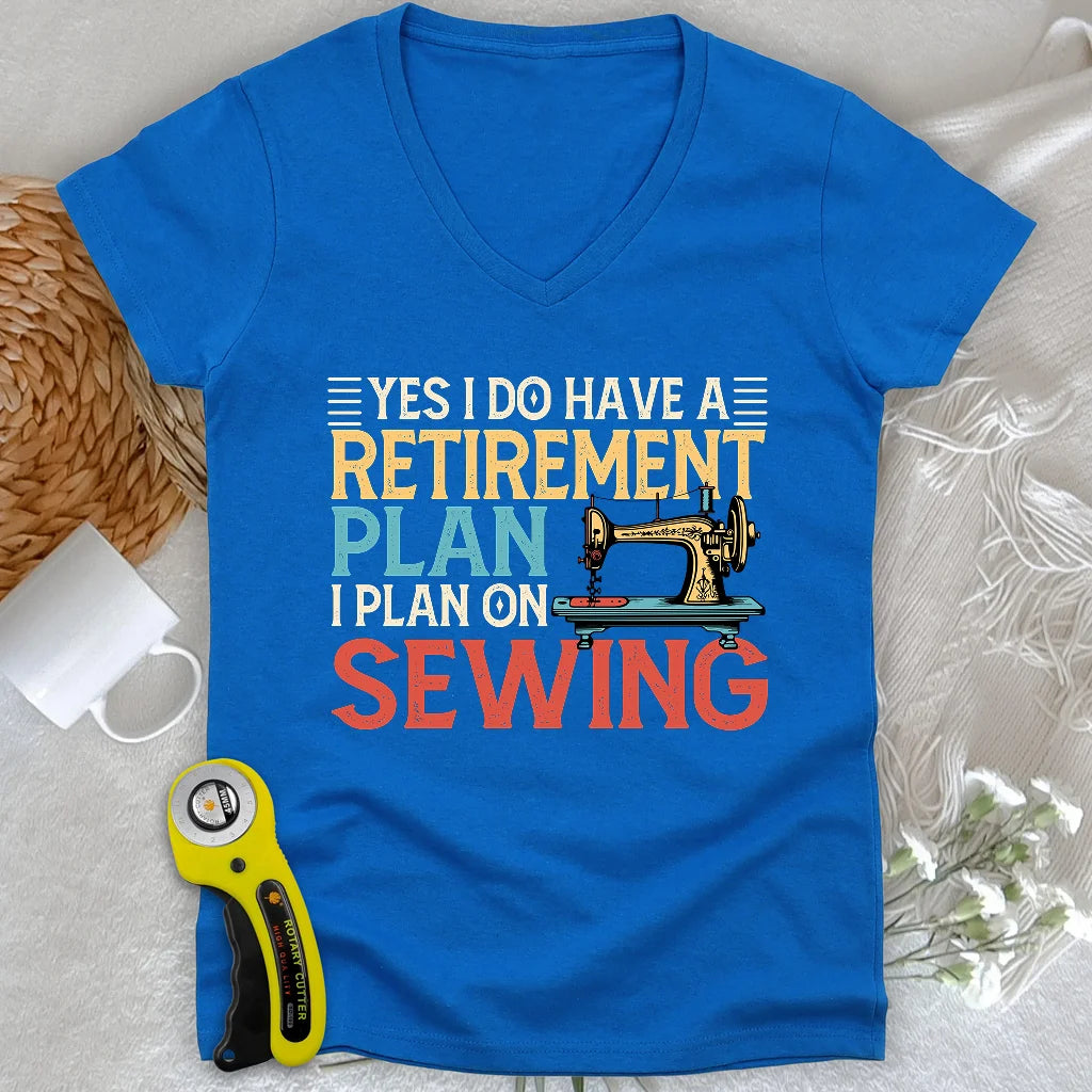Retirement Plan Lady V-neck