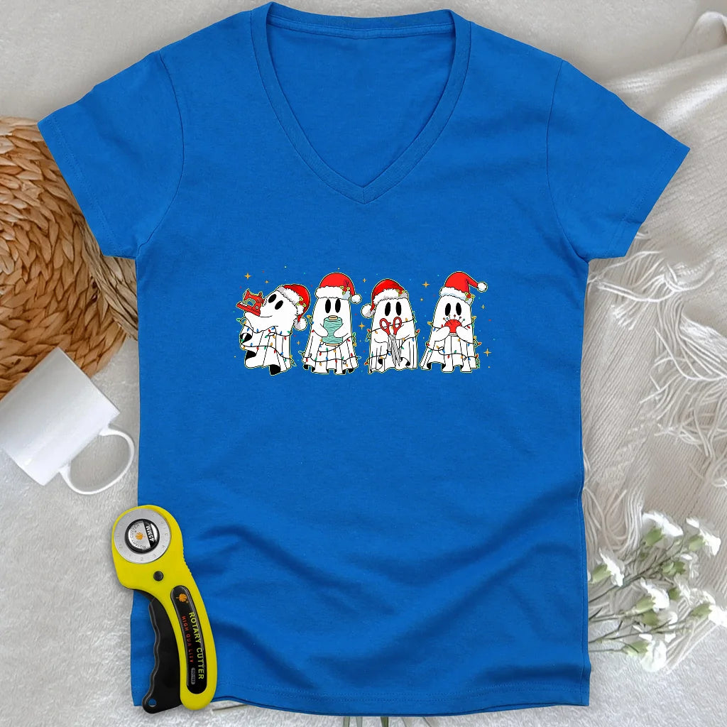 Spooky Christmas Lady V-neck