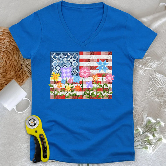Stars, Stripes & Stitches Lady V-neck
