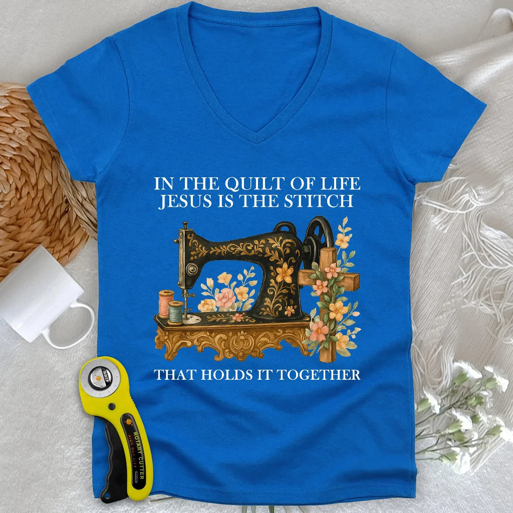 Stitched In Faith Lady V-neck