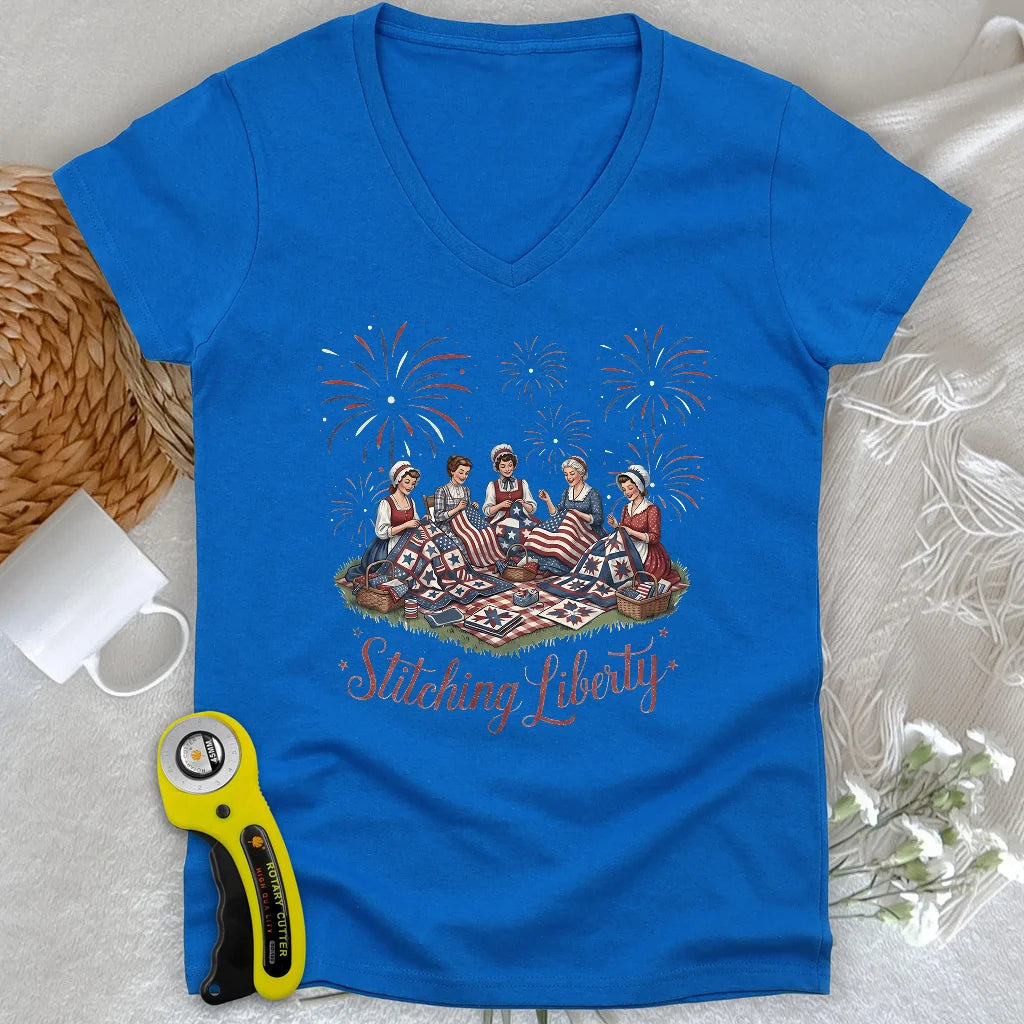 Stitching Liberty Lady V-neck