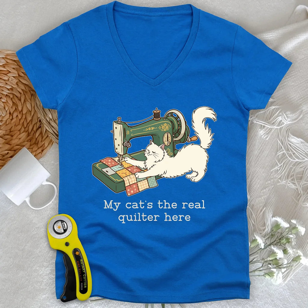 The Purrfect Seamstress Lady V-neck