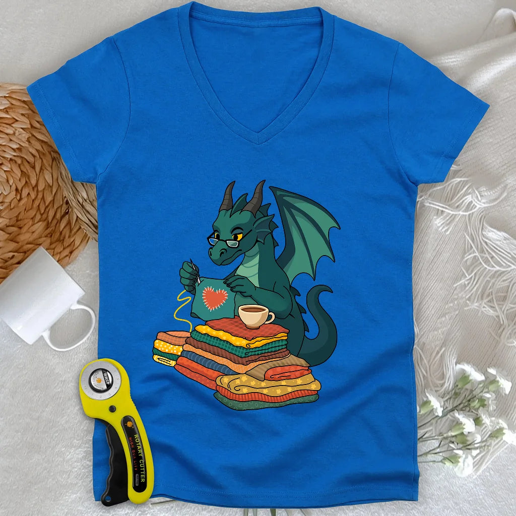 The Quilter’s Hoard Lady V-neck