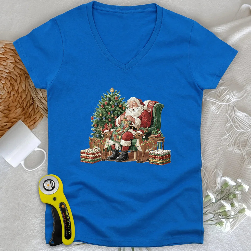 The Quilting Claus Lady V-neck