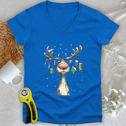 Le décolleté en V de la femme Reindeer Quilter