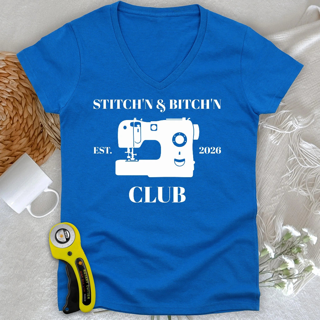 The Stitch’n & Bitch’n Club Lady V-neck