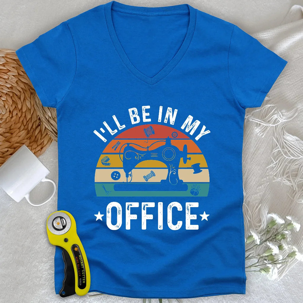 Vintage Office Lady V-neck