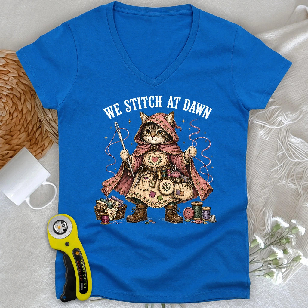 We Stitch At Dawn Lady V-neck