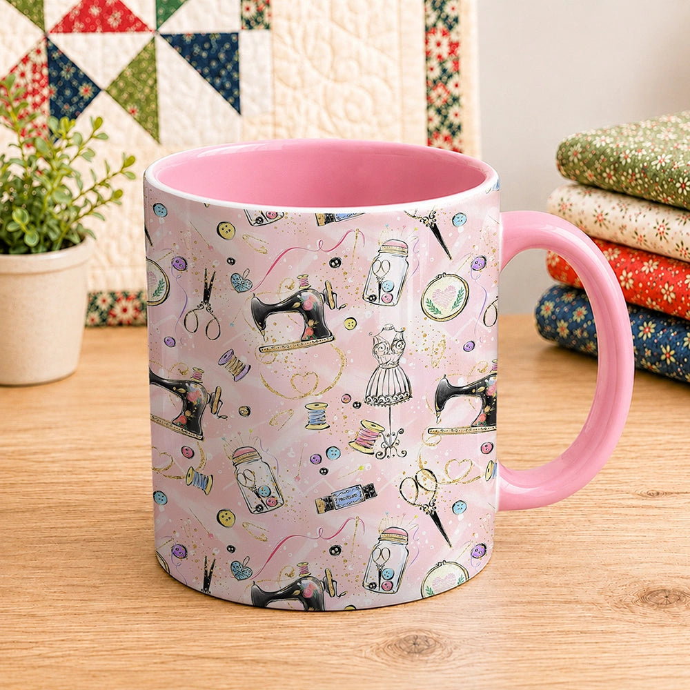 Sewing Tool Pink 11oz Mug