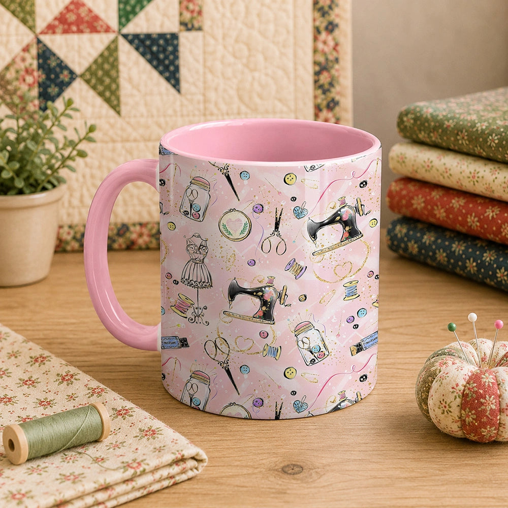 Sewing Tool Pink 11oz Mug