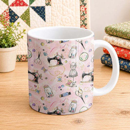 Sewing Tool Pink 11oz Mug