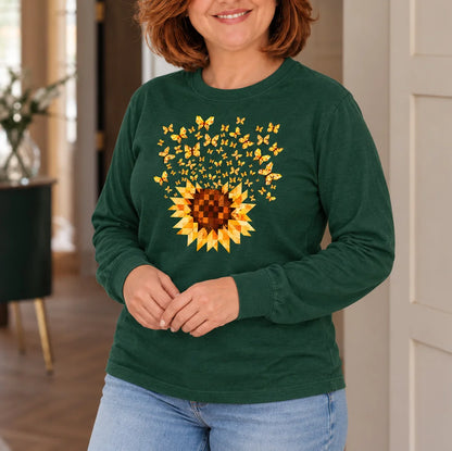 Maglietta a maniche lunghe Sunflower Magic Quilt Bloom