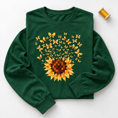 Maglietta a maniche lunghe Sunflower Magic Quilt Bloom