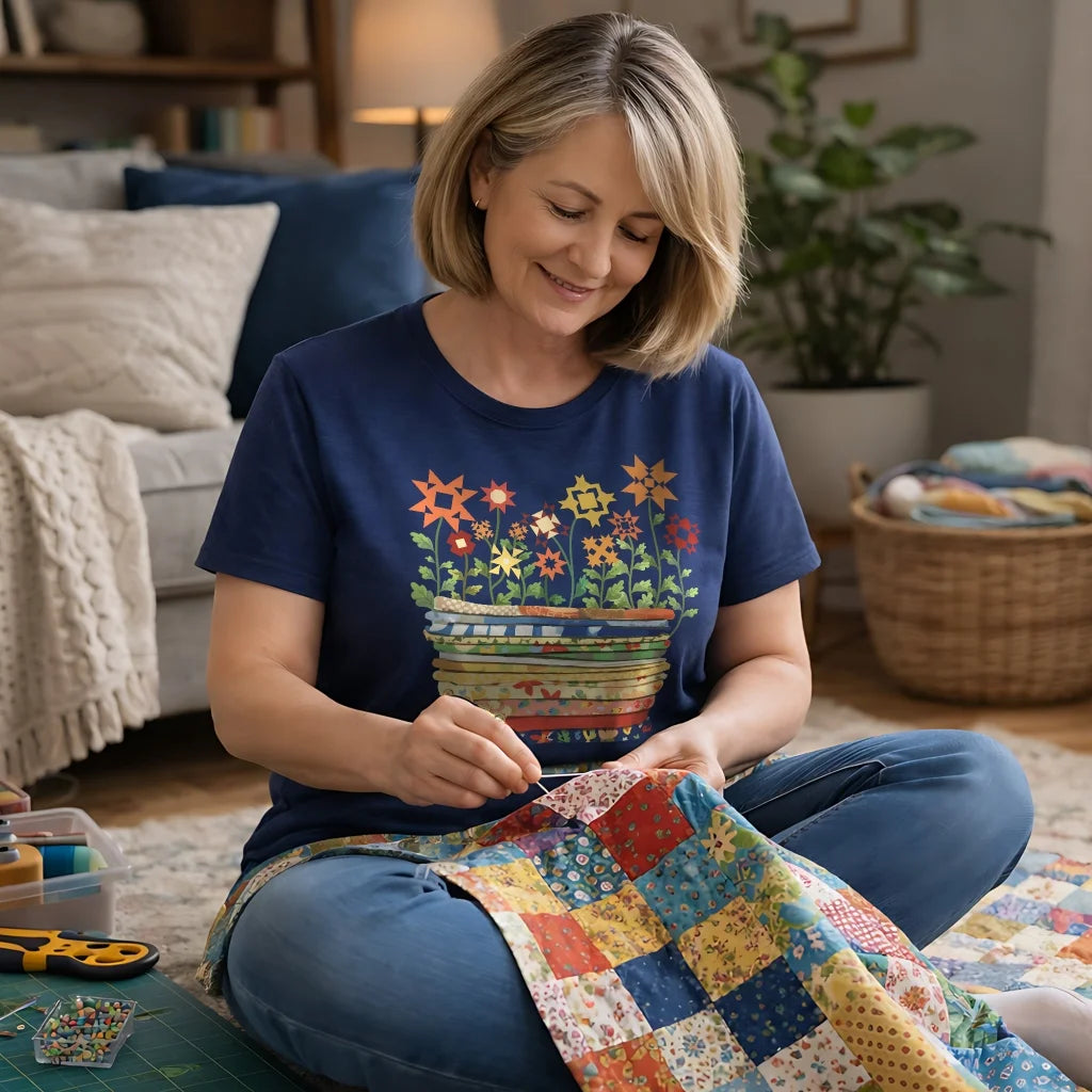 Where Quilts Bloom T-Shirt