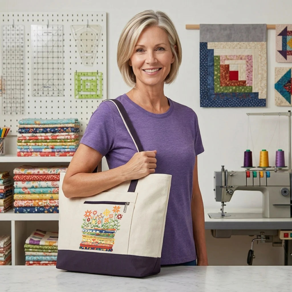 Where Quilts Bloom Tote